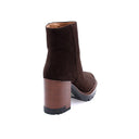 Bottines en cuir à talon hauts - Marron foncé
