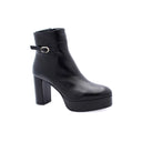 Bottines en cuir à plateau - Noir