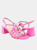 Sandales à talon moyen - Fuchsia