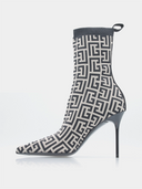 Skye Monogram Knit Bootie - Ivoire/Noir