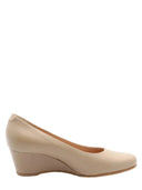 Ballerines à talon et plateforme - Beige