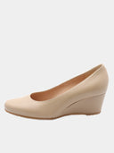 Ballerines à talon et plateforme - Beige