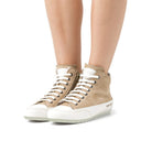 Baskets montantes en cuir - Beige