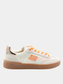 Rebel Sneakers femme en mesh – Blanc cassé & orange
