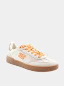Rebel Sneakers femme en mesh – Blanc cassé & orange