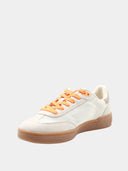 Rebel Sneakers femme en mesh – Blanc cassé & orange