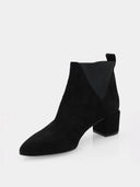 Bottines à talon en suède - Noir