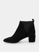 Bottines à talon en suède - Noir