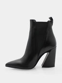 Bottines en cuir lisse - Noir