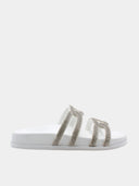 ALBANO VANITY - Sandales avec strass argentés - Blanc