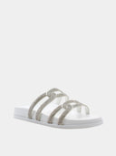 ALBANO VANITY - Sandales avec strass argentés - Blanc