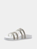 Sandales avec strass argentés - Blanc