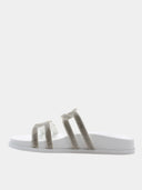 Sandales avec strass argentés - Blanc