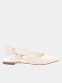 ALBANO - Ballerines slingback pour Femmes plates en cuir - Ivoire