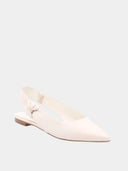 Ballerines plates en cuir - Ivoire