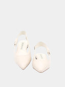 Ballerines plates en cuir - Ivoire