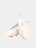 Ballerines plates en cuir - Ivoire