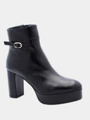 Bottines en cuir à plateau - Noir