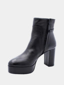 Bottines en cuir à plateau - Noir