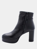 Bottines en cuir à plateau - Noir