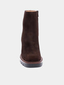 Bottines en cuir à talon hauts - Marron foncé