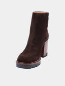 Bottines en cuir à talon hauts - Marron foncé