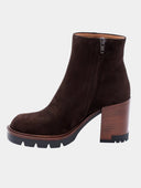 Bottines en cuir à talon hauts - Marron foncé