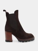 ALBANO - Bottines en suède - Marron foncé