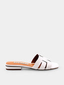 ALBANO - Mules en cuir plate - Blanc