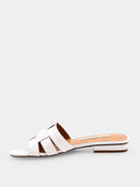 Mules en cuir plate - Blanc