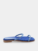 ALBANO - Mules plates en daim - Bleu