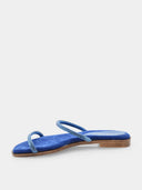 Mules plates en daim - Bleu