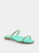 ALBANO - Mules plates en daim - Vert