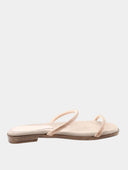 ALBANO - Mules plates en strass - Beige