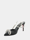 Escarpins en satin à talon - Noir