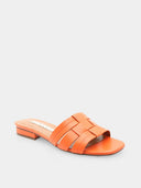 ALBANO - Mules en cuir plates - Orange