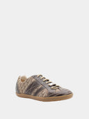 DIOR - Baskets basses monogramme femme - Beige et marron