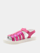 Sandales ouvertes pailletées enfant - Rose