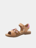 Sandales ouvertes fleuries enfant - Camel