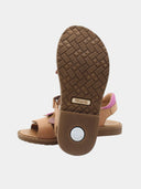Sandales ouvertes fleuries enfant - Camel