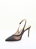 Escarpins slingback à strass – Noir