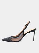 Escarpins slingback à strass – Noir