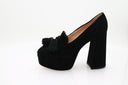 Sandales 70 à plateau en velour - Noir