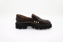 Mocassins en cuir verni - Brun foncé