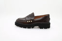Mocassins en cuir verni - Brun foncé