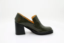 Mocassins en cuir verni - Vert Olive