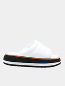 Sandales Plateformes en Cuir Matelassé – Blanc