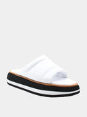 Sandales Plateformes en Cuir Matelassé – Blanc