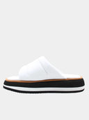 Sandales Plateformes en Cuir Matelassé – Blanc