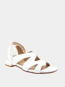 Sandales ouvertes femme en cuir - Blanc